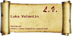 Luka Valentin névjegykártya